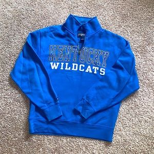 Kentucky Wildcats quarter zip pullover sweatshirt, blue size small
